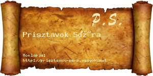 Prisztavok Sára névjegykártya