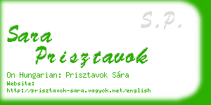sara prisztavok business card