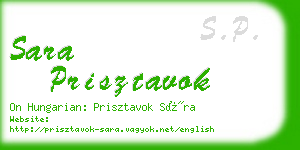 sara prisztavok business card